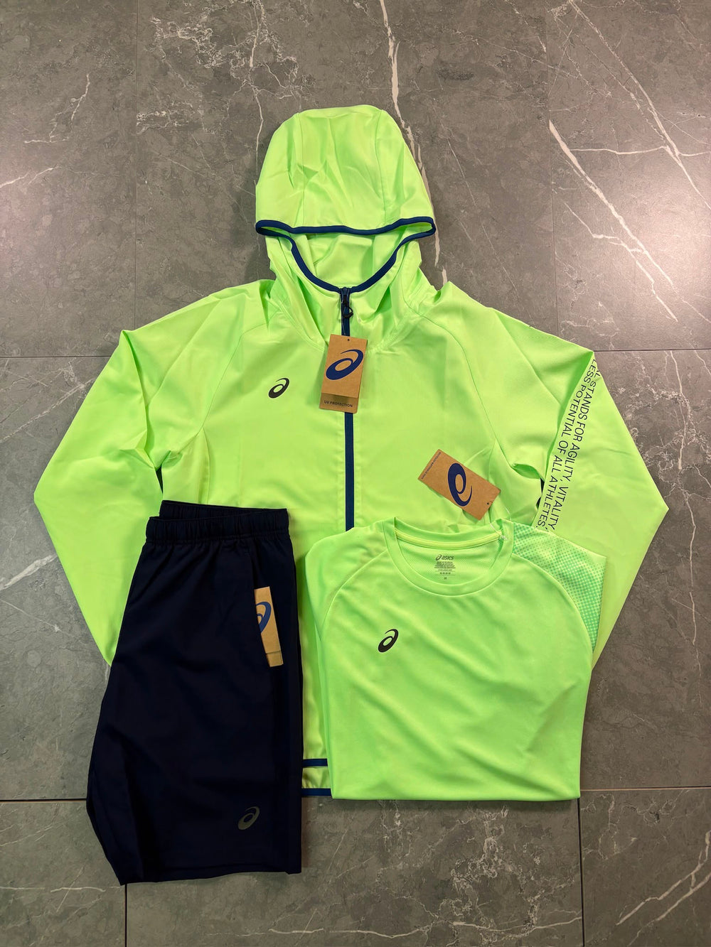 Asics WaterProof Windrunner Neon 3 Piece Bundle